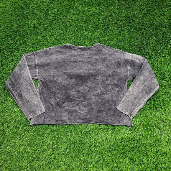 Guns-N-Roses Crop-Top Shirt Women XS/S 19x17 Baggy Acid-Wash - Picture 3 of 11